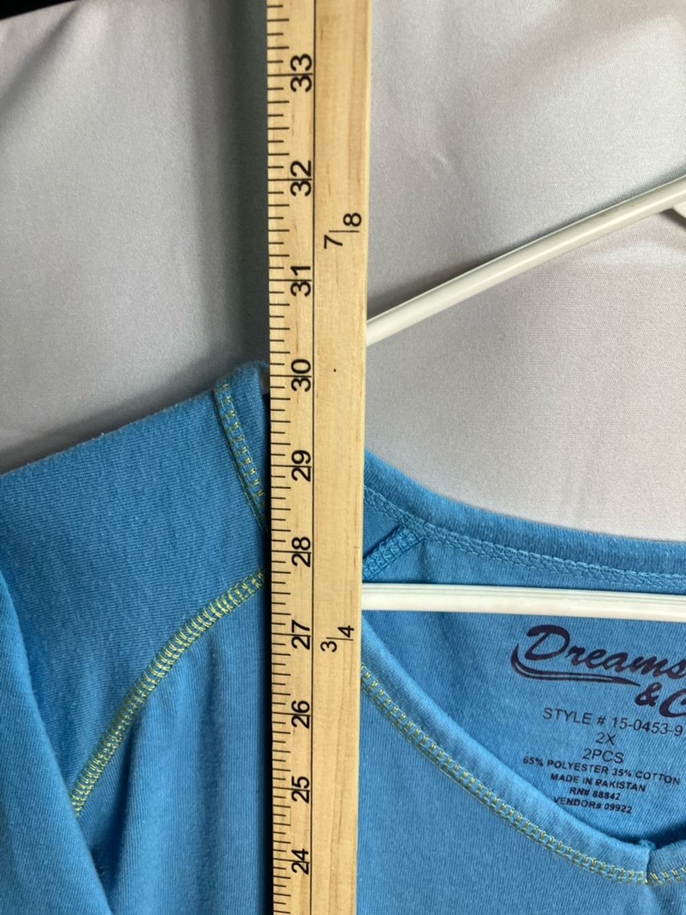 Comfortable Blue V-Neck Pajama Set - Casual Sleepwear - Picture 11 of 15